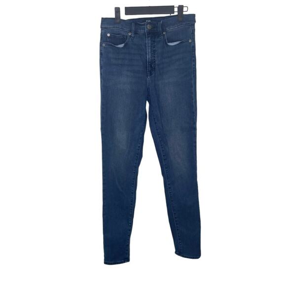 GAP Womens Jeans Size 28 Dark Wash High Rise Stretch Denim Blue Skinny Leg - Picture 1 of 11
